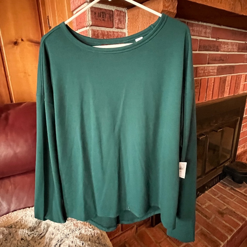 Old navy work out open back long sleeve shirt green L Tall NWT